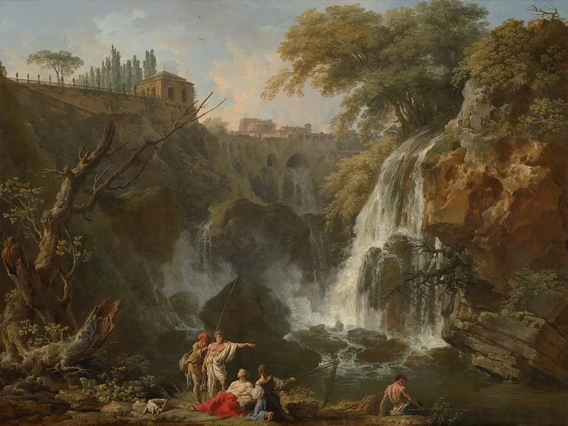 1714-Claude Joseph Vernet - Le cascate di Tivoli, con la Villa di Mecenate